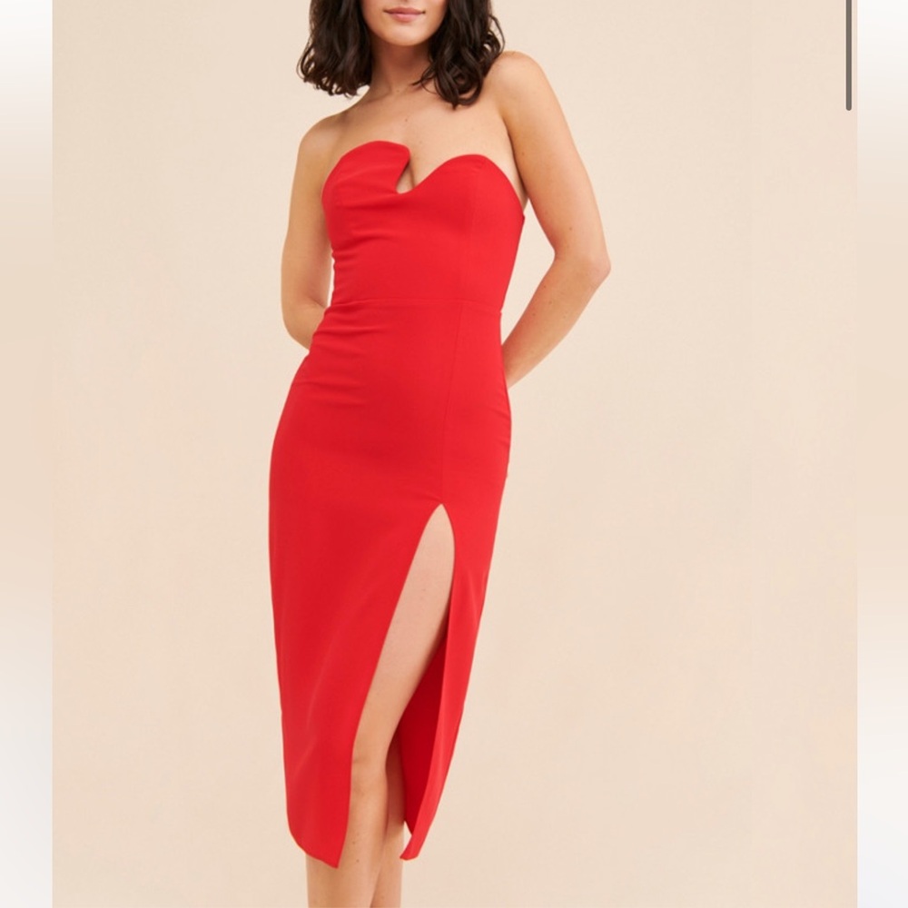 Amanda Uprichard puzzle midi dress - S - Red